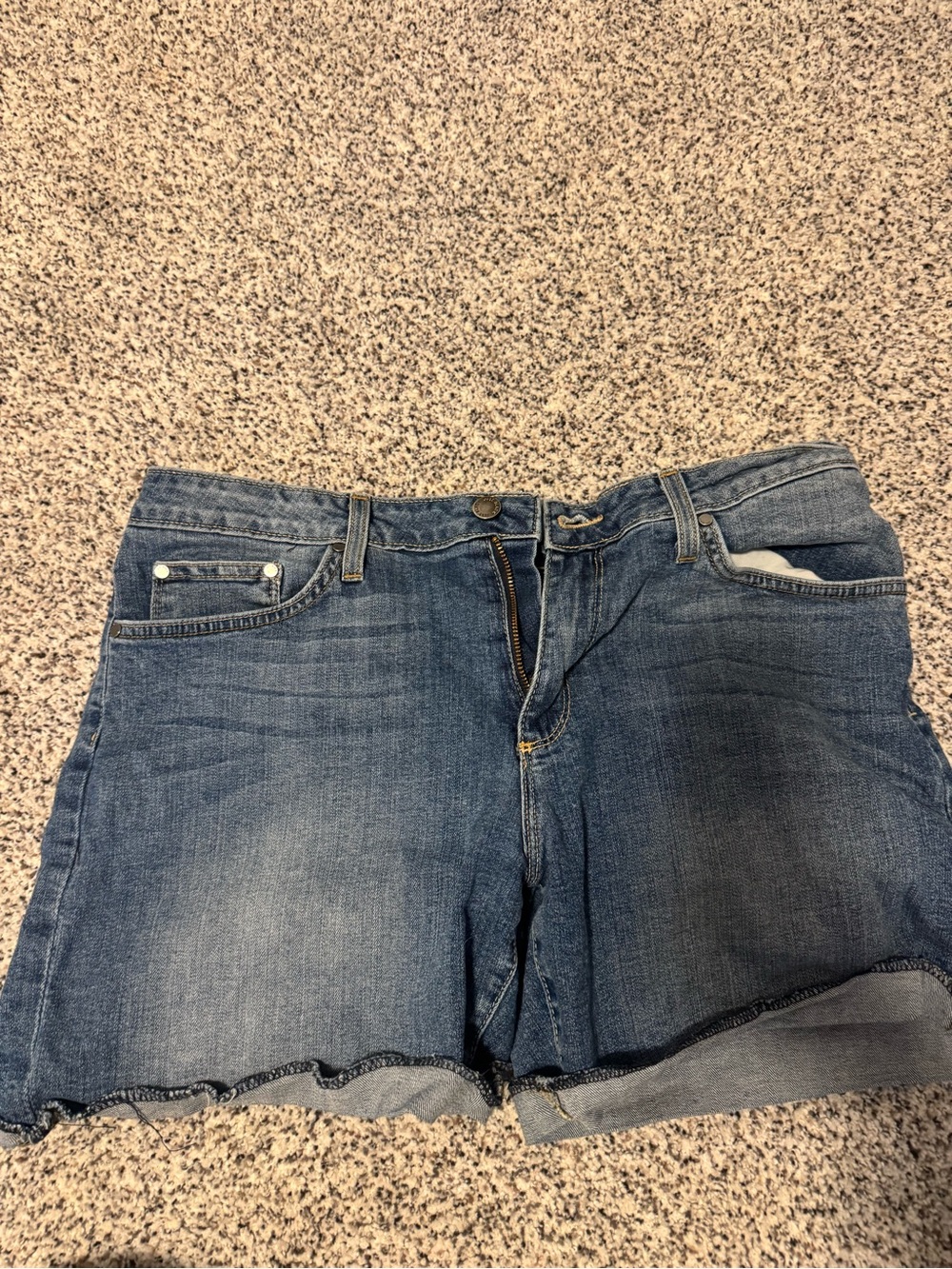 Just Black Faded Blue Boyfriend Denim Shorts